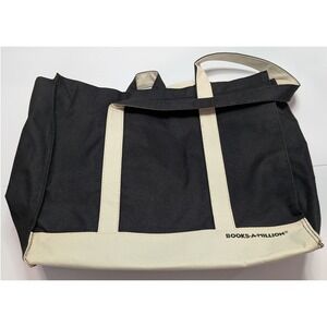 Books-A-Million Tote Bag Unisex Large Black Excellent Canvas Logo Book Bag